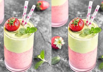 Cantik Memikat, yuk Bikin Smoothie Dua Warna dari Stroberi dan Alpukat