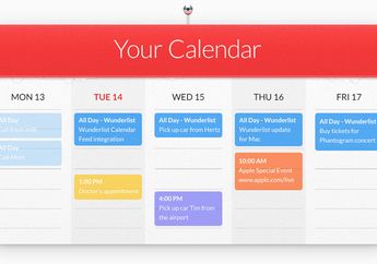 Wunderlist Kini Mendukung Integrasi Layanan Kalender Online