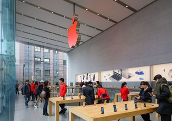 Apple Store Diliputi Warna Merah di Hari Peringatan AIDS Sedunia