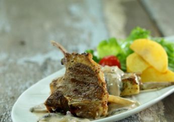 LAMB CHOP WITH MUSHROOM SAUCE