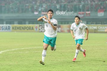 Selebrasi gol yang dilakukan kapten timnas U-19 Indonesia, Muhammad Ferrari, dalam laga melawan Myanmar di Grup A Piala AFF U-19 2022, Minggu (10/7/2022) di Stadion Patriot Candrabhaga, Bekasi.