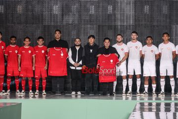 Brand Erigo dengan nama apparel Erspo secara resmi melaunching jersey timnas Indonesia di Bengkel Space, SCBD, Jakarta Pusat, Senin (18/3/2024).