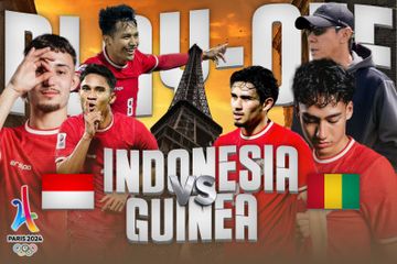 Timnas U-23 Indonesia tampil menghadapi Guinea dalam laga play-off kualifikasi Olimpiade 2024, Kamis (9/5/2024) di INF Clairefontaine, Prancis.