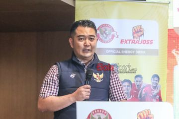 Direktur Utama PT GSI (Garuda Sepakbola Indonesia, Marshal Masita, saat menghadiri sesi jumpa pers di Ayana Midplaza, Jakarta, Jumat (6/9/2024).