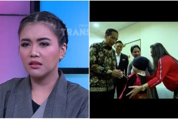 Denada ceritakan kondisi Shakira Aurum yang sedang turun dan bengkak ketika bertemu Presiden Jokowi.