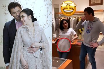 Kabar kehamilan Syahrini terlihat dari perut buncitnya