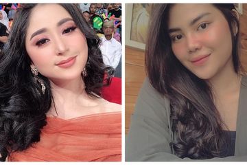 Dewi Perssik dan keponakannya, Rossa Meldianti