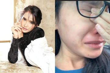 Adila Fitri terisak saat bercerita di Intagram story yang di unggahnya.