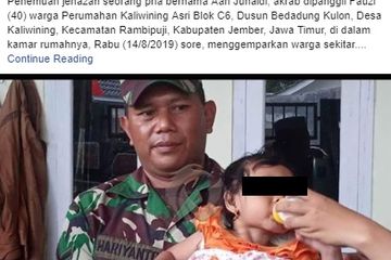 Malang benar nasib batita usia 14 ini, tiga hari tanpa makan dan minum disamping jasad ayahnya yang membusuk.