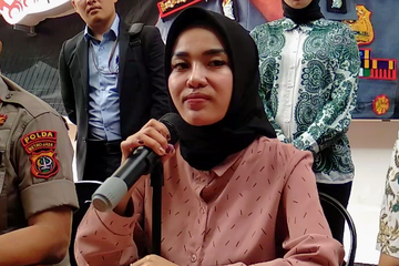 Medina Zein di Polda Metro Jaya, Jakarta Selatan, Jumat (3/1/2020).