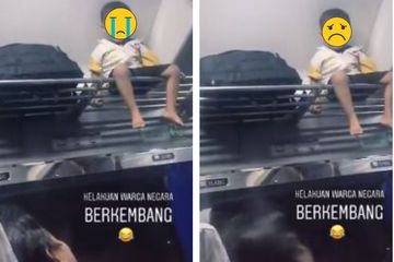 Kekerasan Fisik Punya Dampak Jangka Panjang, Ayah Ini Menghukum Anaknya Yang Nakal Duduk di Atas Bagasi Kereta Api