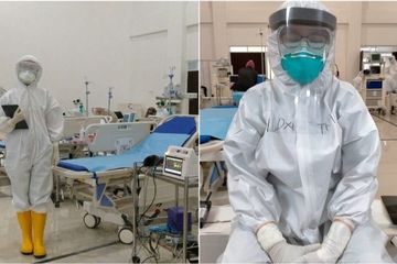Ki-ka: dr. Okta dan dr. Hilda di RSD Covid-19 Wisma Atlet.