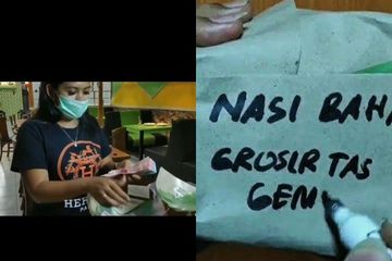 Pasutri yang viral membagikan nasi bungkus berisikan uang Rp 1 juta