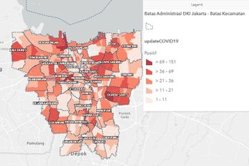 Seluruh wilayah DKI Jakarta merupakan zona merah.