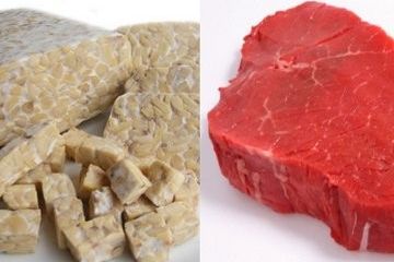 Tempe, salah satu alternatif protein pengganti daging sapi.