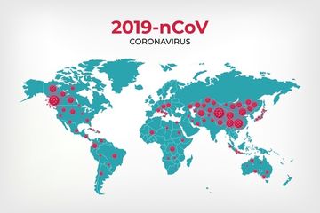 Peta sebaran virus corona di dunia.