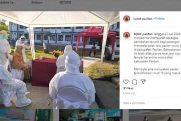 Pasangan di Jawa Timur menikah meskipun salah satu terpapar virus corona.