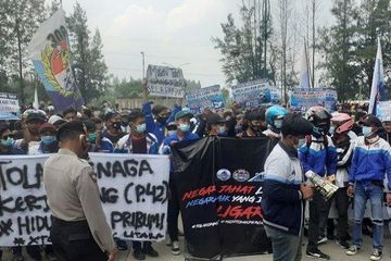 Aksi demo UU Cipta Kerja