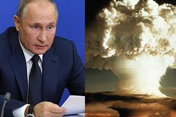 Ilustrasi - Vladimir Putin dan bom nuklir