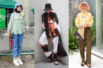 Match Outfit Hijab dengan Bucket Hat 