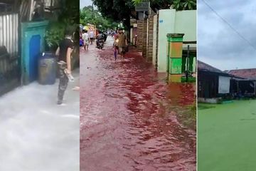 BMKG Umumkan Cuaca Ekstrem hingga 21 Februari, Sejumlah Daerah Banjira Warna-warni, Putih Air Susu hingga Merah Darah