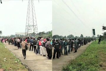 Vaksinasi di Stadion GBLA Bandung, Kamis (17/6/2021)