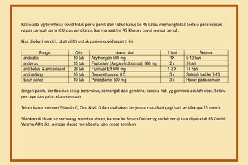 Resep obat Covid-19 yang beredar di media sosial.
