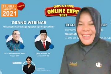 Ibu Salamah, Ketua Bidang CPNS dan PPPK, KitaLulus, Salah satu pengisi acara CPNS & CPPPK Online Expo 2021