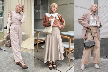 Inspirasi OOTD Nuansa Nude ala Hijaber Meirani Amalia, Bisa ...