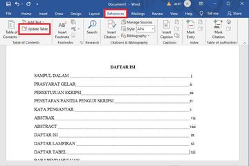 Cara membuat daftar isi makalah