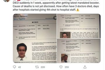 3 dokter tewas setelah mendapat vaksin booster kedua Covid-19, ternyata fake.