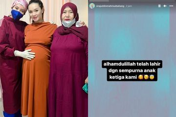 Akhirnya kabar bahagia datang, Zaskia Gotik melahirkan hari ini. Sirajuddin Mahmud sebagai ayah sangat senang