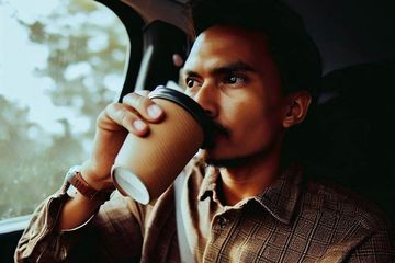Atur takaran minum kopi selama perjalanan jauh.