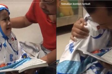 Berkali-kali Alihkan Pandangan, Viral Bocah Perempuan Menangis Histeris Saat  Belajar Mengaji dengan sang Ayah - Semua Halaman - Pop.Grid.ID