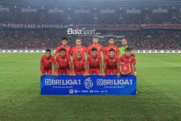 Skuat Persija Jakarta (skuad Persija Jakarta) sedang berfoto bersama di Stadion Utama Gelora Bung Karno, Senayan, Jakarta, 30 Juli 2023.