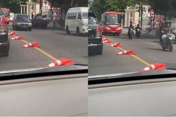 Traffic Cone di Semarang Meleyot Gara-gara Cuaca Panas, Ketahui Juga Efeknya Bagi Tubuh