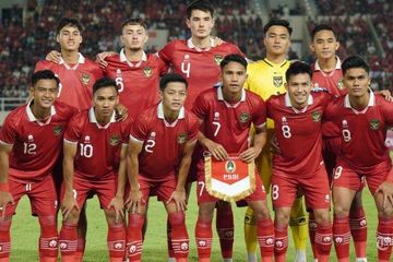 Skuad Timnas U-23 Indonesia di Kualifikasi Piala Asia U-23 2024.