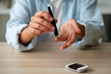 Pemantauan kadar gula darah secara rutin, cara mengelola diabetes untuk hindari komplikasi.