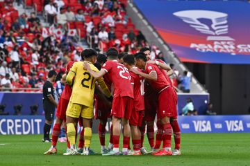 Skuad timnas Indonesia saat melawan Jepang di Piala Asia 2023.