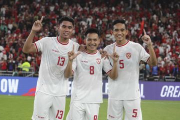 Trio Persija di timnas Indonesia, Muhammad Ferarri, Witan Sulaeman, dan Rizky Ridho. 