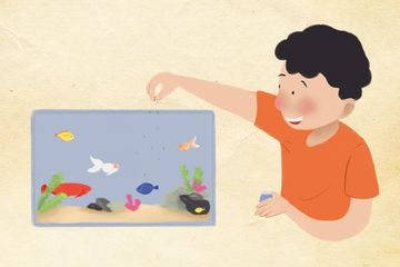 Gambar Kartun Memelihara Ikan