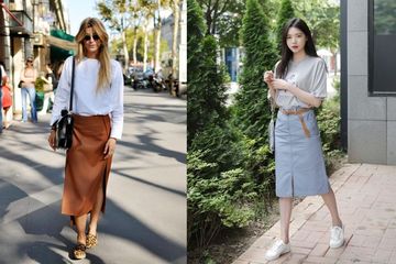 slit midi skirt