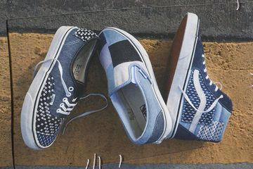vans slip on denim patchwork