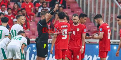 Timnas Indonesia Sementara Tertinggal dari Irak, Jordi Amat Dikartu Merah, Wasit Beri 2 Penalti untuk Tim Tamu