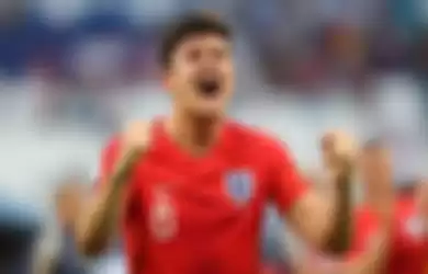 SAMARA, RUSSIA - JULY 07:  Harry Maguire of England celebrates following his sides victory in the 20