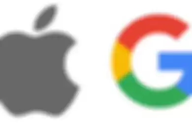 Logo perusahaan Apple dan Google