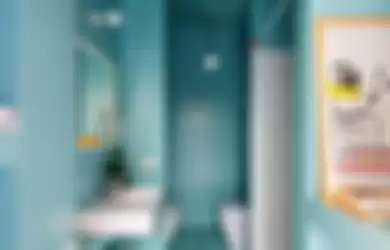 Ilustrasi kamar mandi di apartemen.