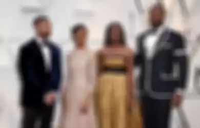 Letitia Wright (kedua dari kiri) bersama para pemain Black Panther saat menghadiri Oscars 2019.