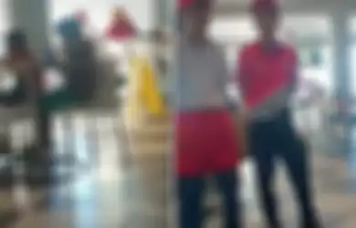 Pegawai KFC Gorontalo tetap melayani pembeli dengan baik meski mereka menggunakan pakaian lusuh dan uangnya kurang.