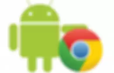 Ilustrasi logo Google Chrome dan Android